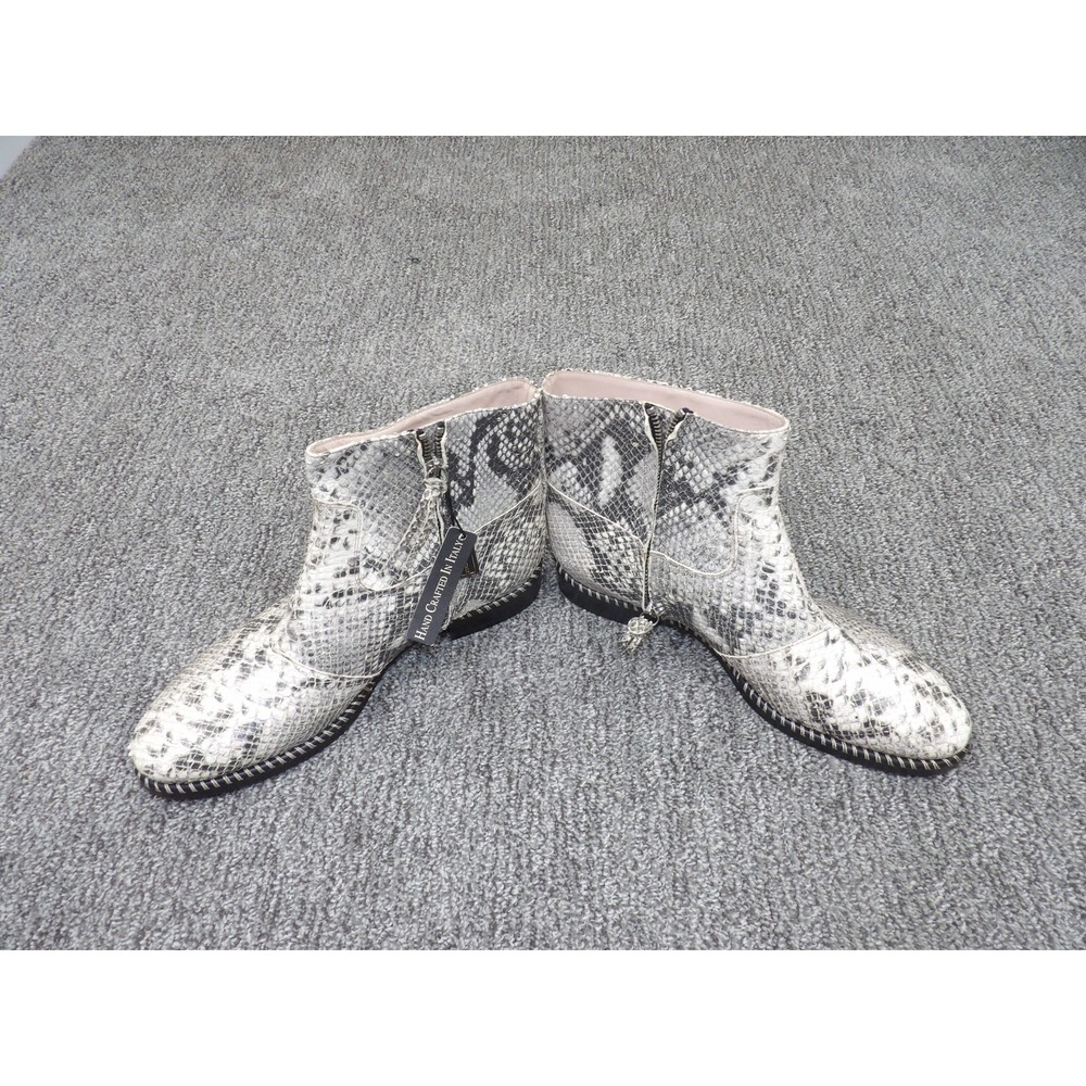 Cavallini Italy Women's Snake Print Leather Boots Size 40 US 10 Ankle Booties